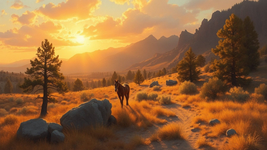 Golden Light Illuminates a Serene Western Landscape