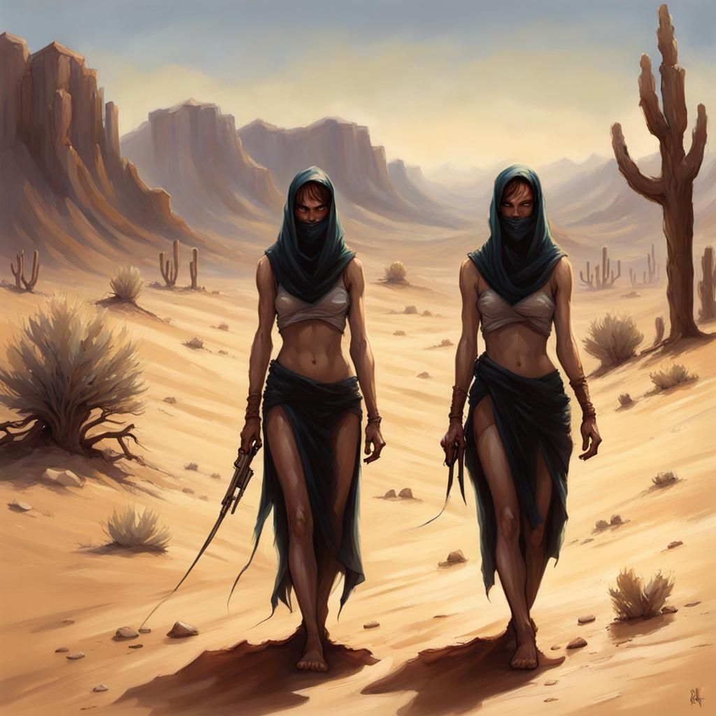 Desert Skin Walker Woman in Digital Fantasy Art Style