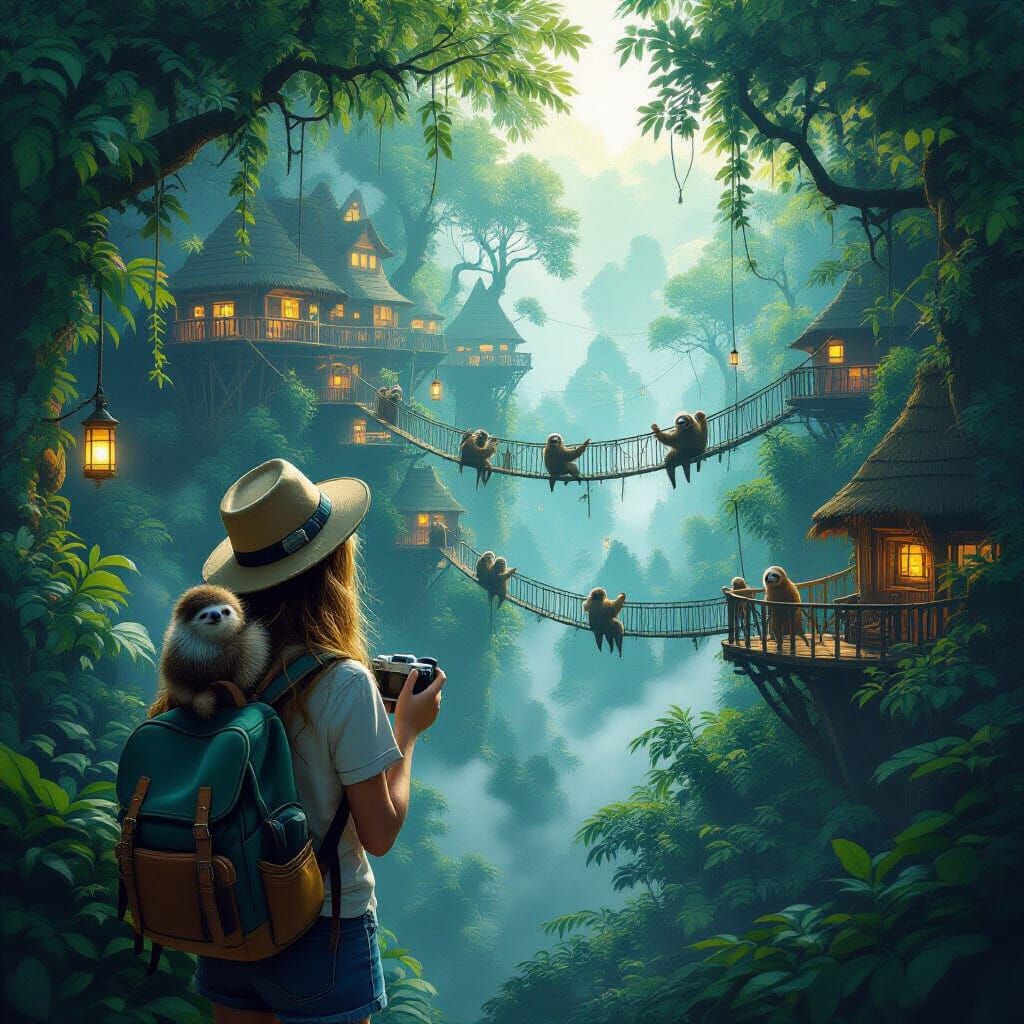 Girl Discovers Hidden Jungle City with Sloth Companions
