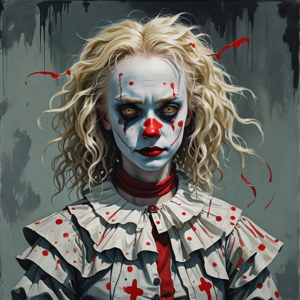 Clown Luna Lovegood Portrait in Pop Art Style