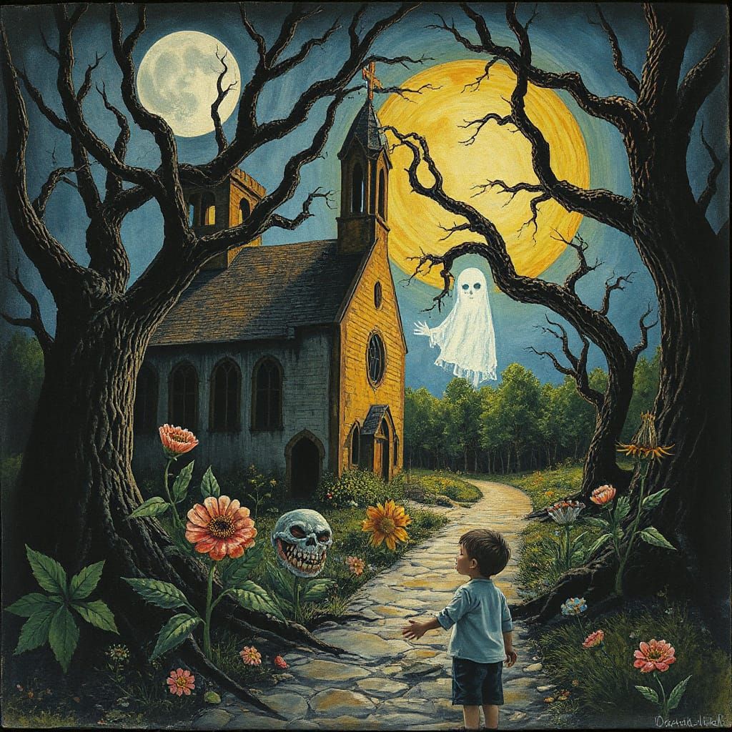 Macabre Moonlit Mystery: Grotesque Creatures Guard Lost Chil...