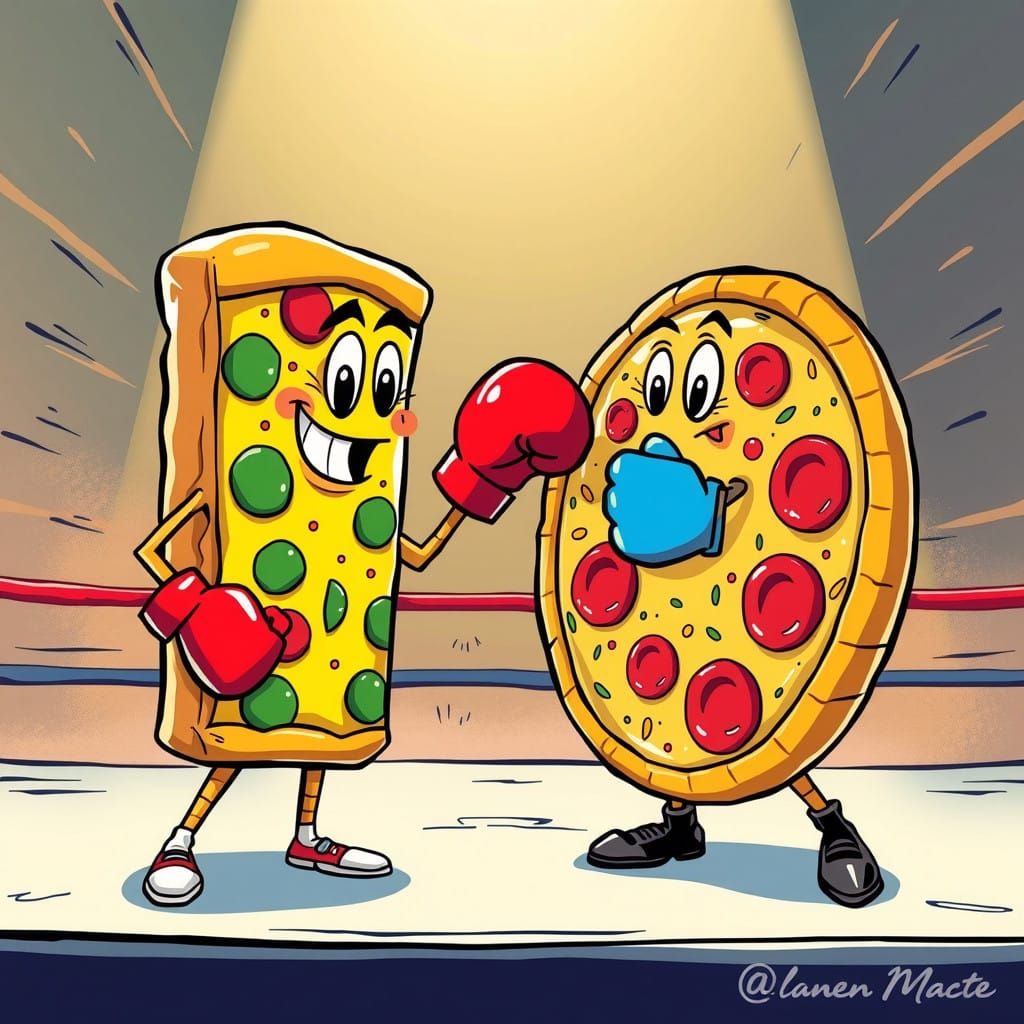 Pizza Boxers Face Off in a High-Energy Duel