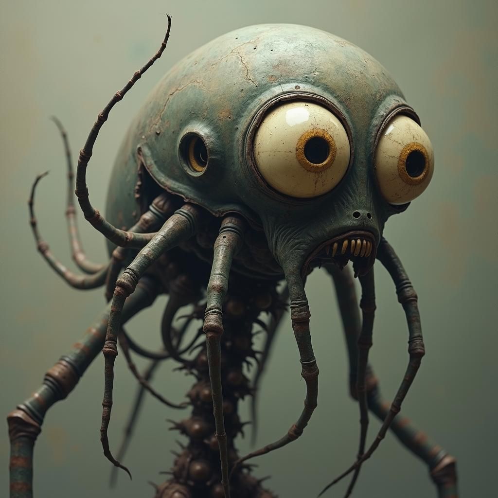 Grotesque Creature with Eyes Atop Fingers