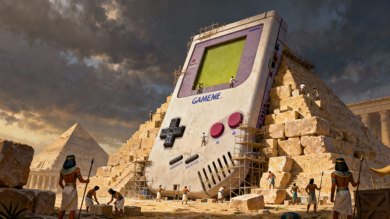 Giant Game Boy Pyramids Built by Ancient Egyptian Artisans