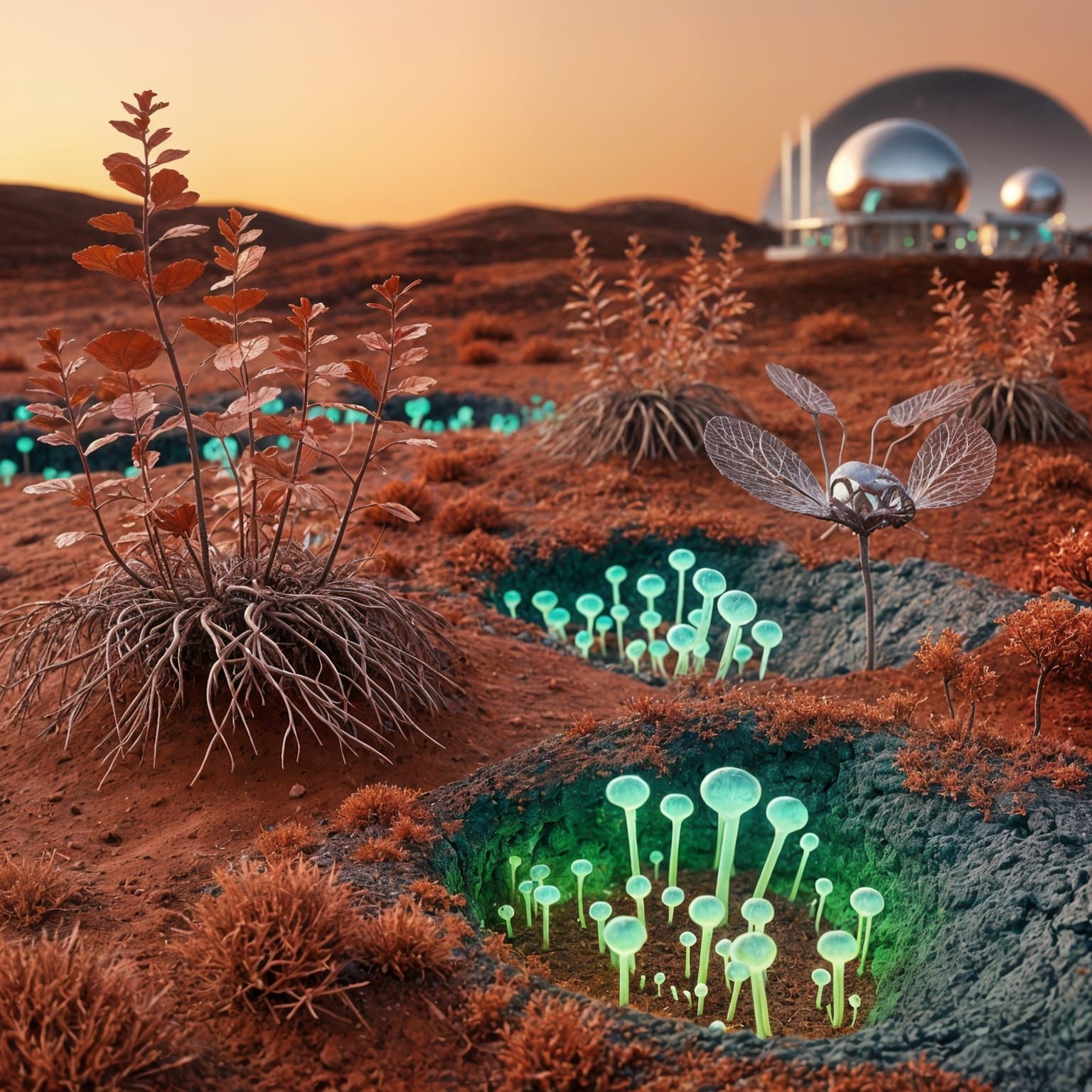 Martian Sunrise: Bioengineered Life Meets Technology