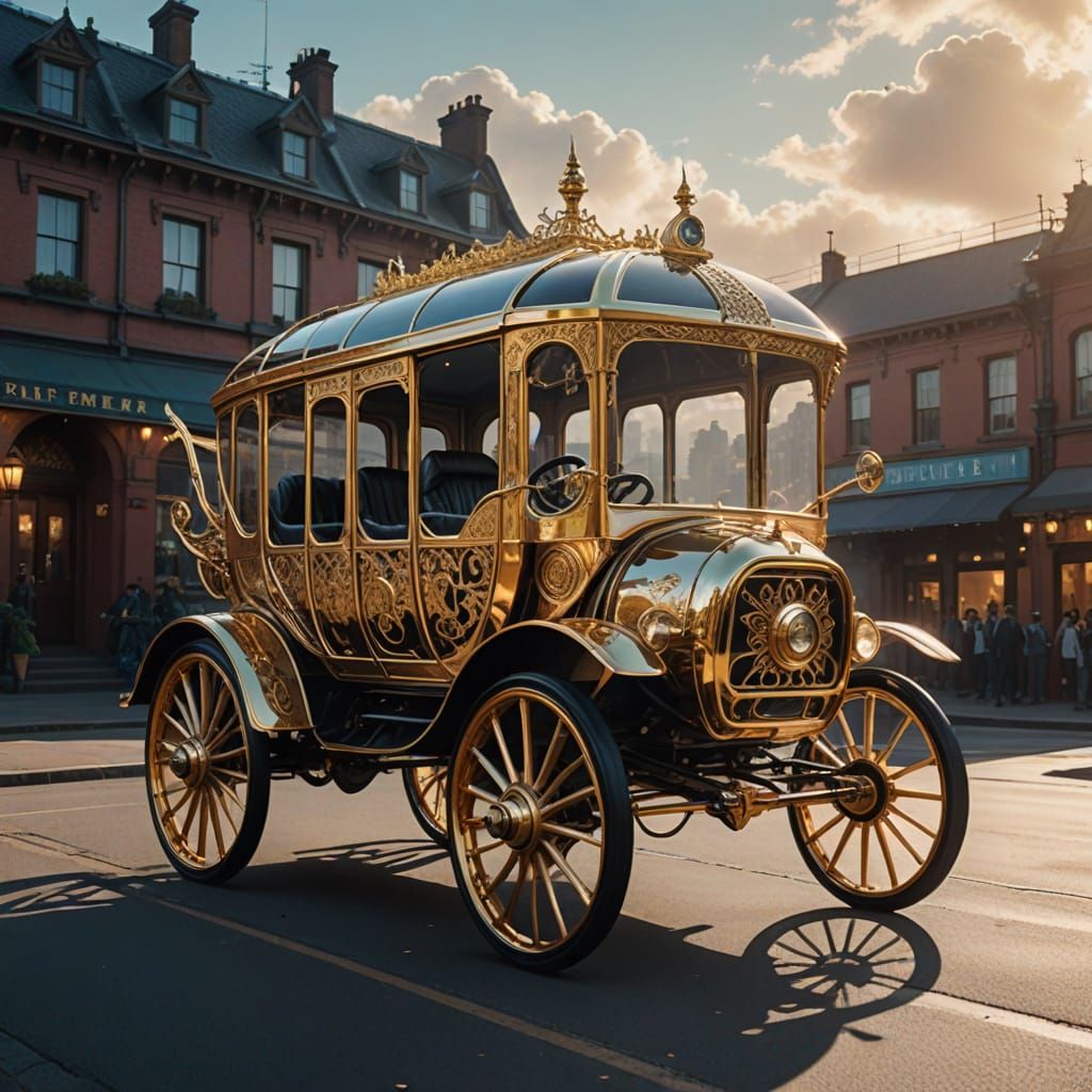 Majestic Horse in Transparent Vehicles: A Cinematic Film Sti...