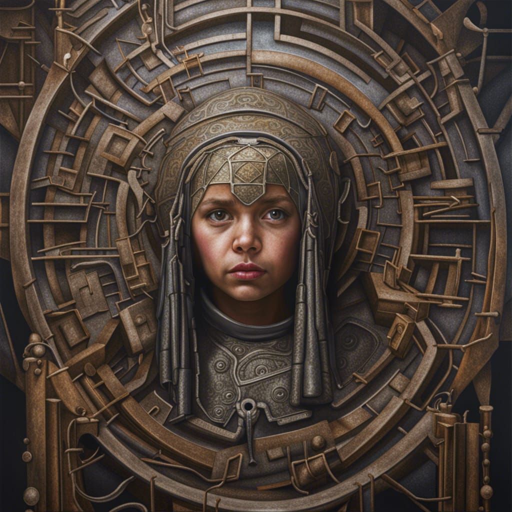 Hyperrealistic Iron Labyrinth in 8K Resolution