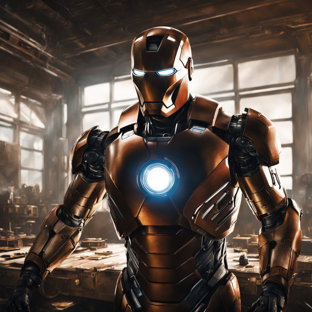 Tony Stark's Iron Man Helmet Reflection