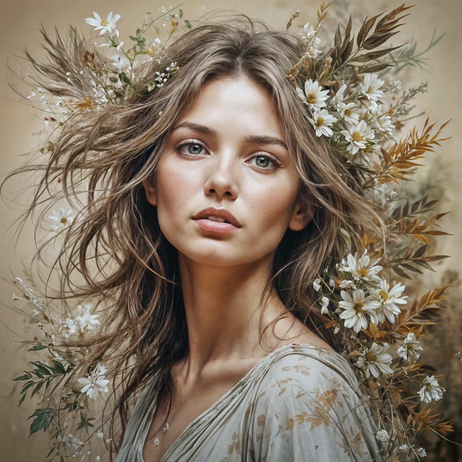 Artistic Portrait: Brunette Woman in Natural Light