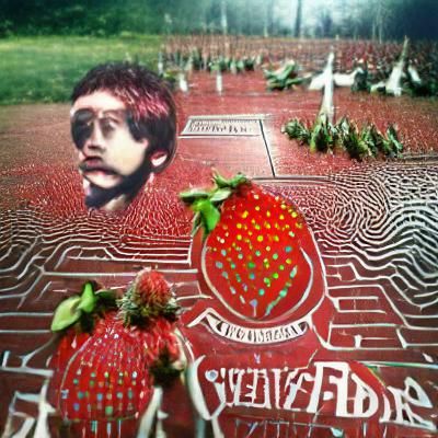 Surreal Strawberry Fields Forever Landscape
