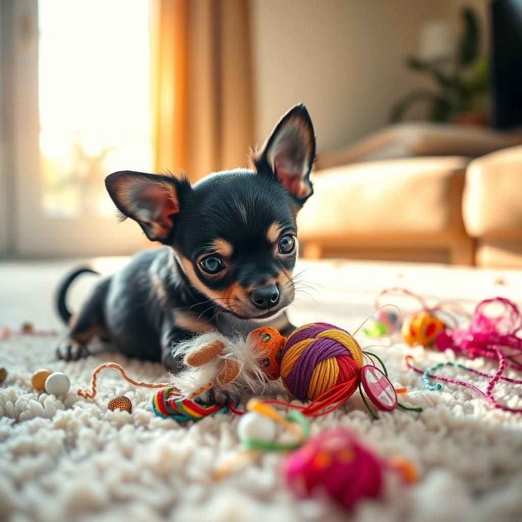 Chihuahua Puppy Plays in Hyperrealistic Detail