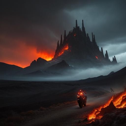 Halfling Rogue Rides Motorcycle Through Fiery Avernus