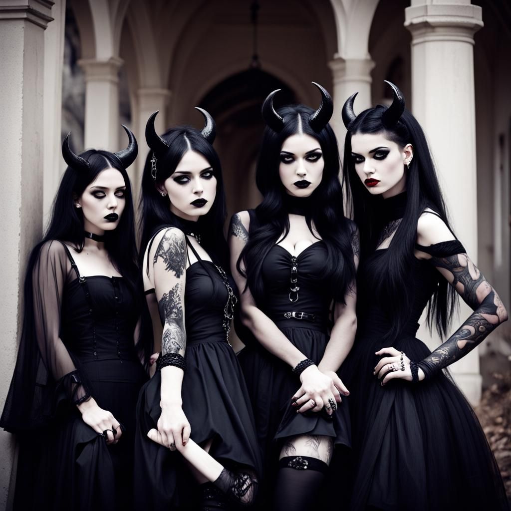 Gothic Models in a Dark Photography Style