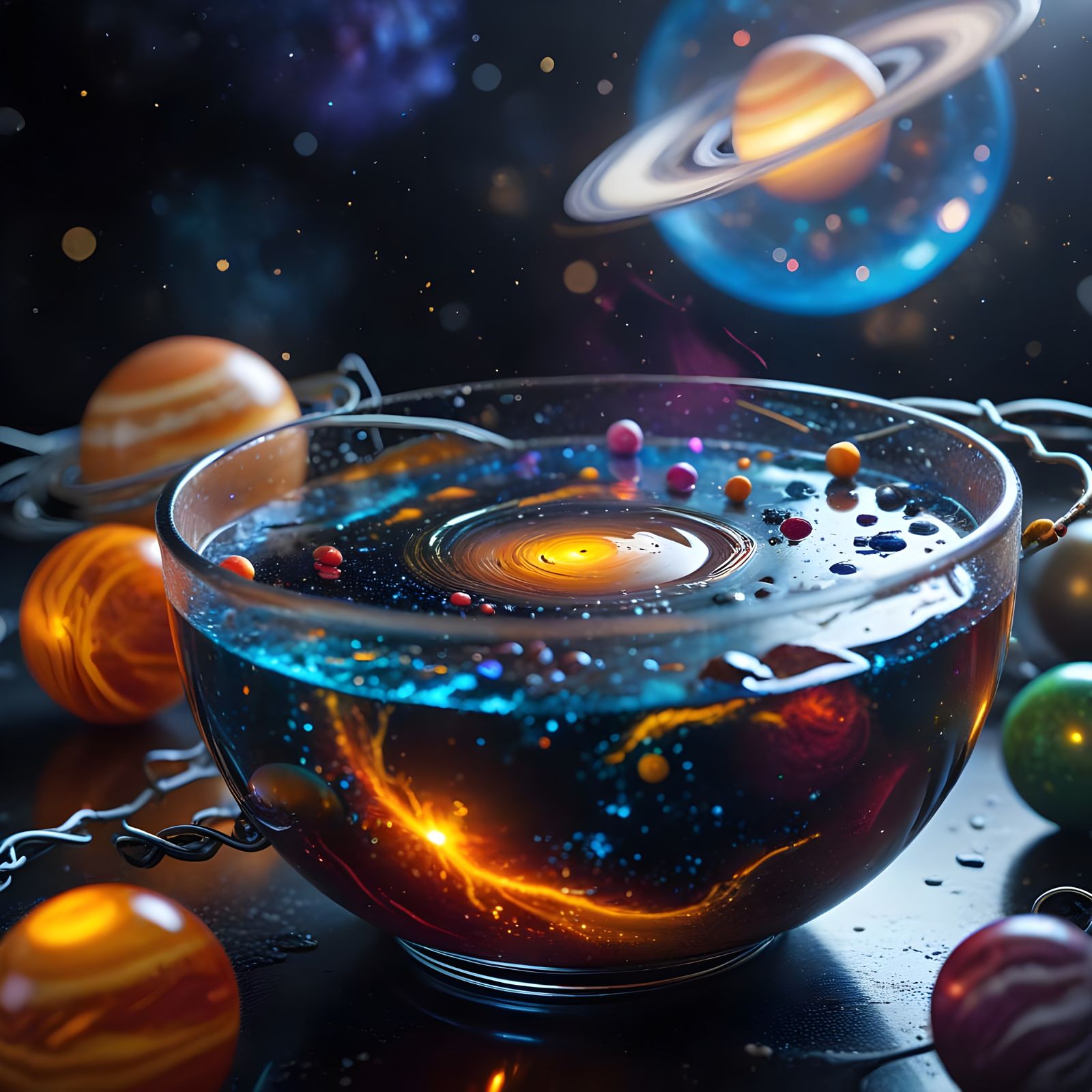 Surreal Galactic Soup with Barbed Wire