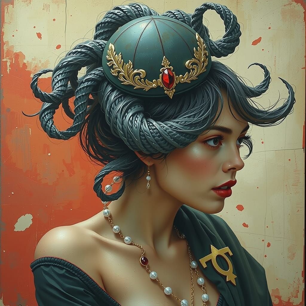 Swirling Red Forms in Abstract Motion