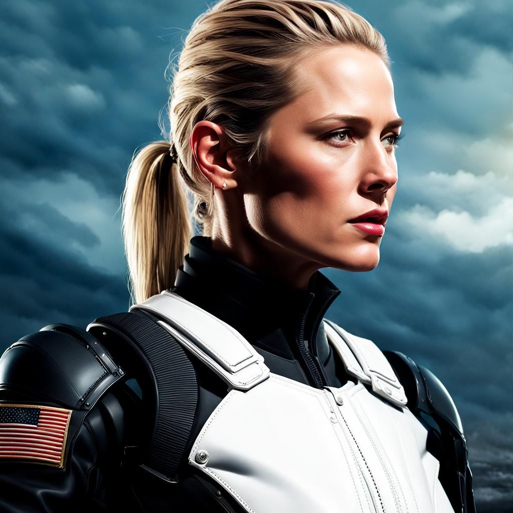 Hyperdetailed Portrait of a Military Woman in Cinema 4D