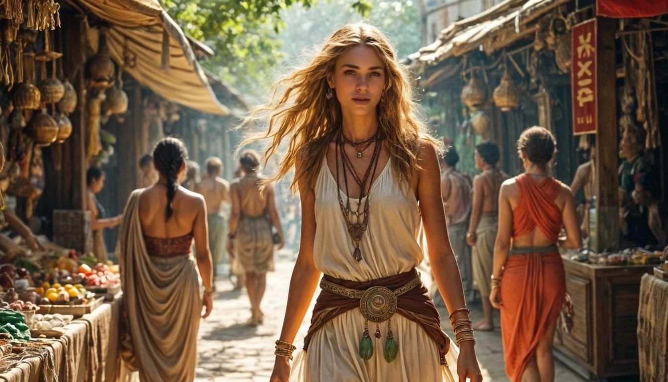 Aurora, Golden Warrior Sorceress in Bronze Age Amazonian Mar...