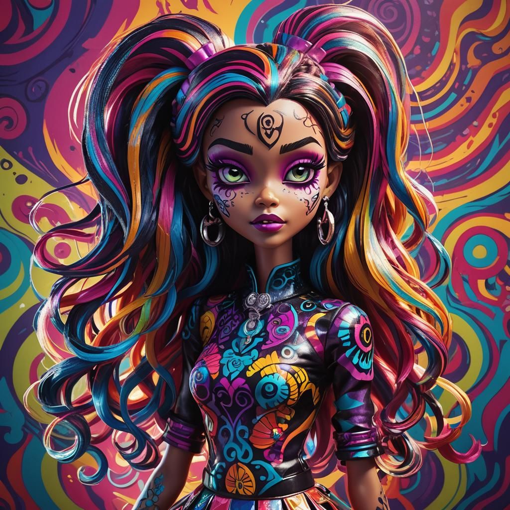 Hyperrealistic Monster High Character Concept Art