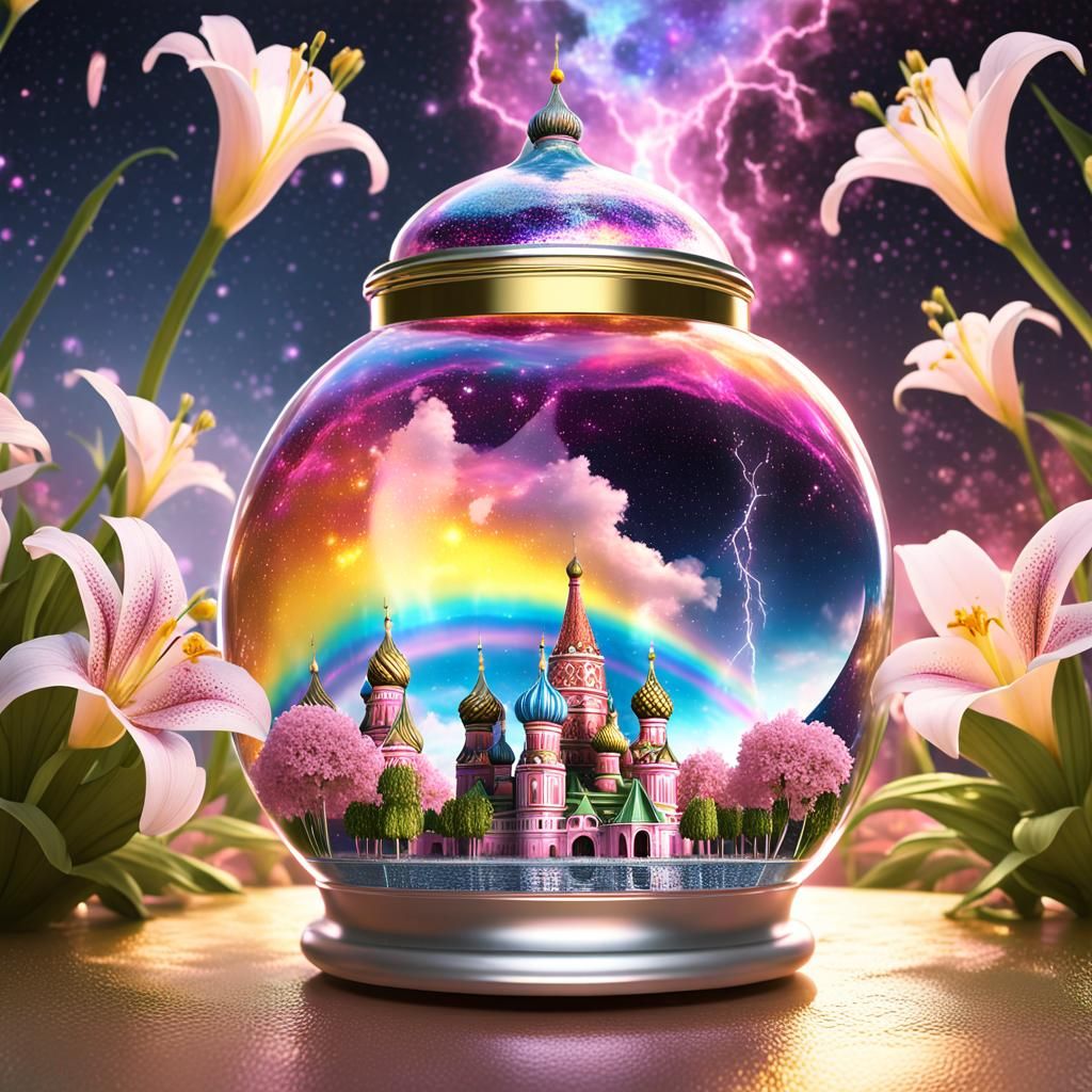St. Basil's Cathedral in Iridescent Liquid Plasma