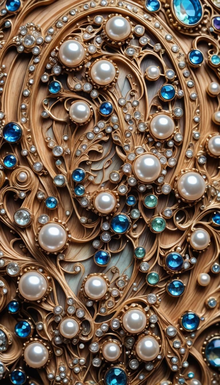 Art Nouveau Oyster Jewelry with Crystals and Pearls
