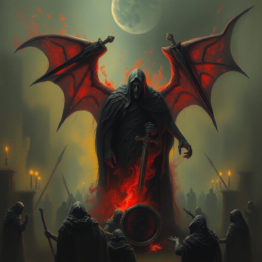 Dark Fantasy Plague Scene in the Style of Gustave Doré and G...