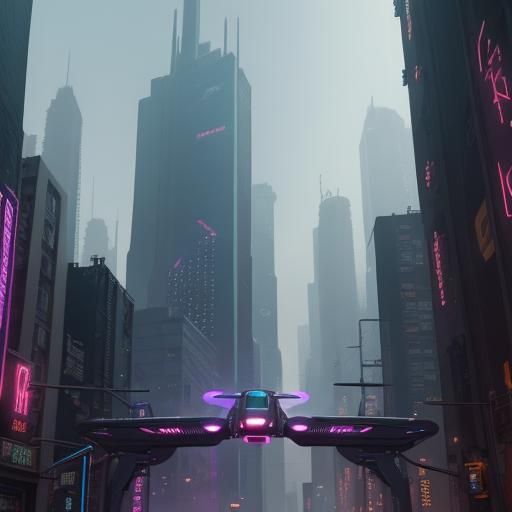 Cyberpunk Courier Chase Through Neon City