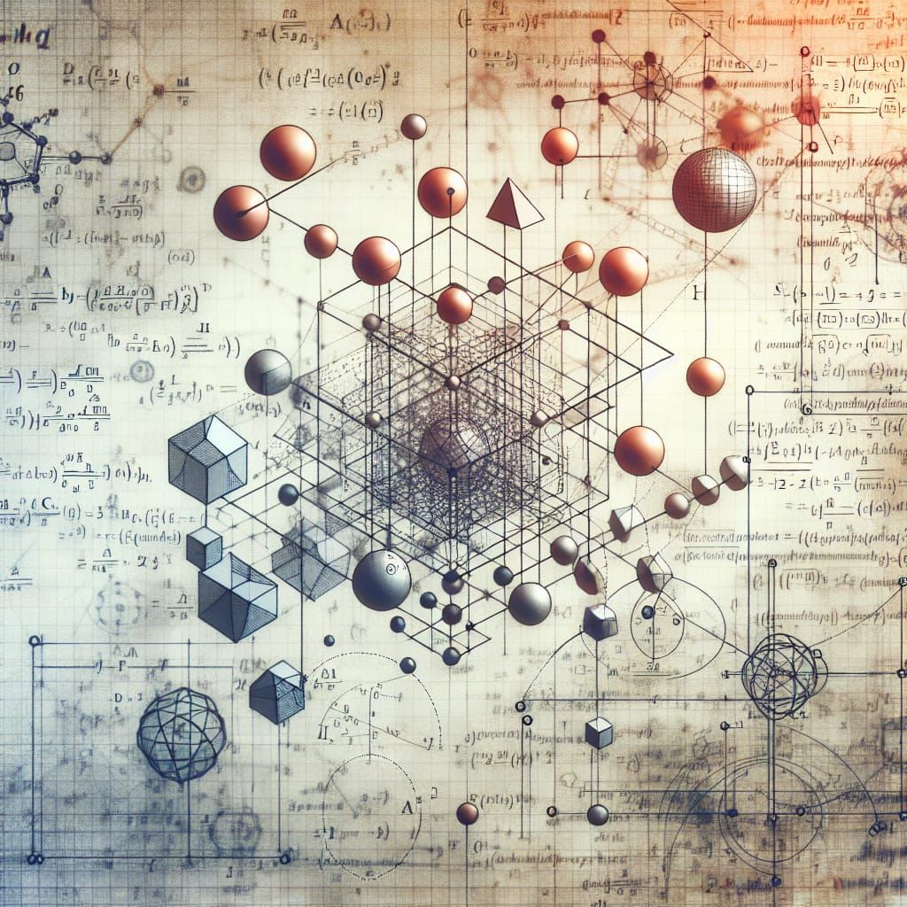 Abstract Scientific Model with Geometric Shapes