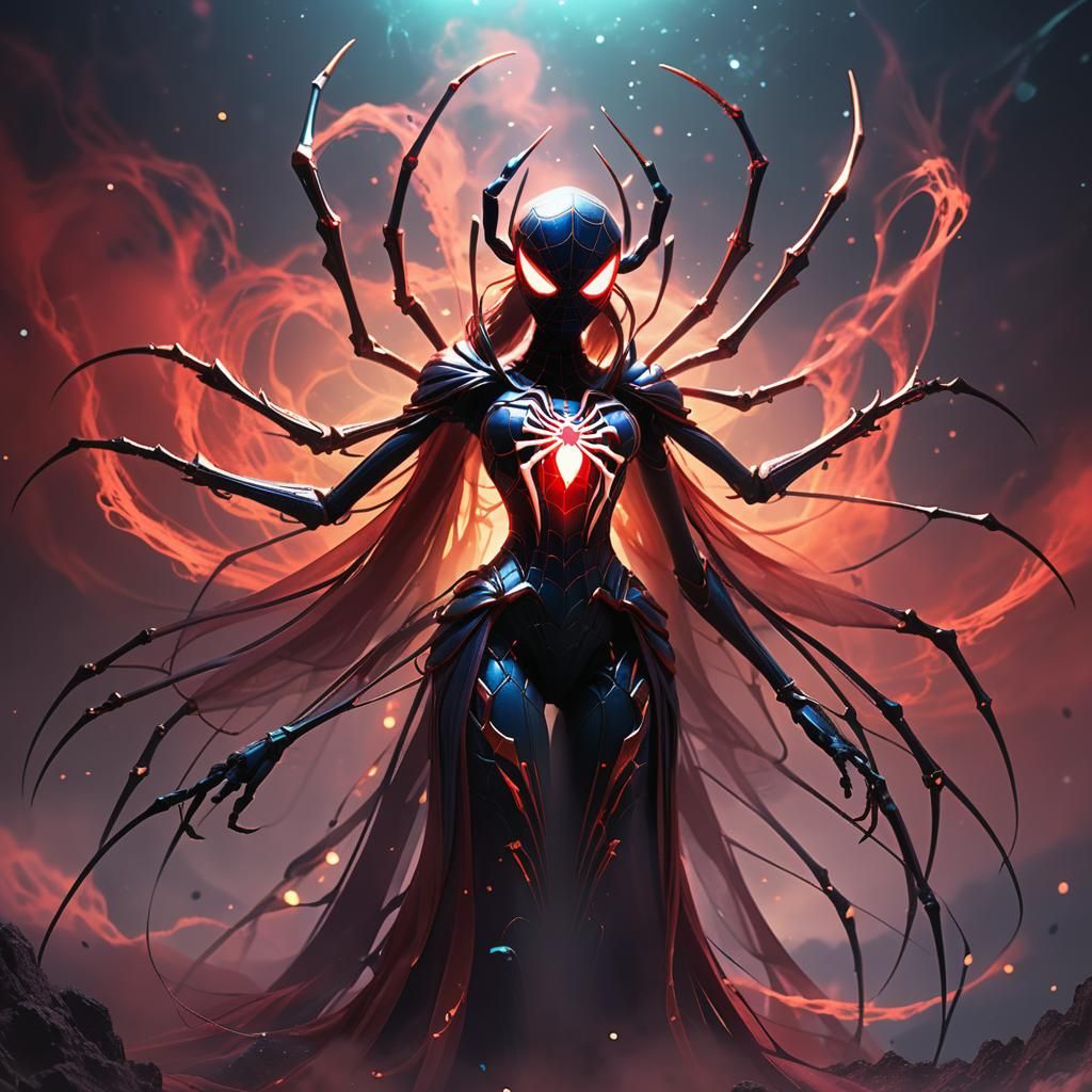 Interstellar Spider Queen in 3D Anime Art