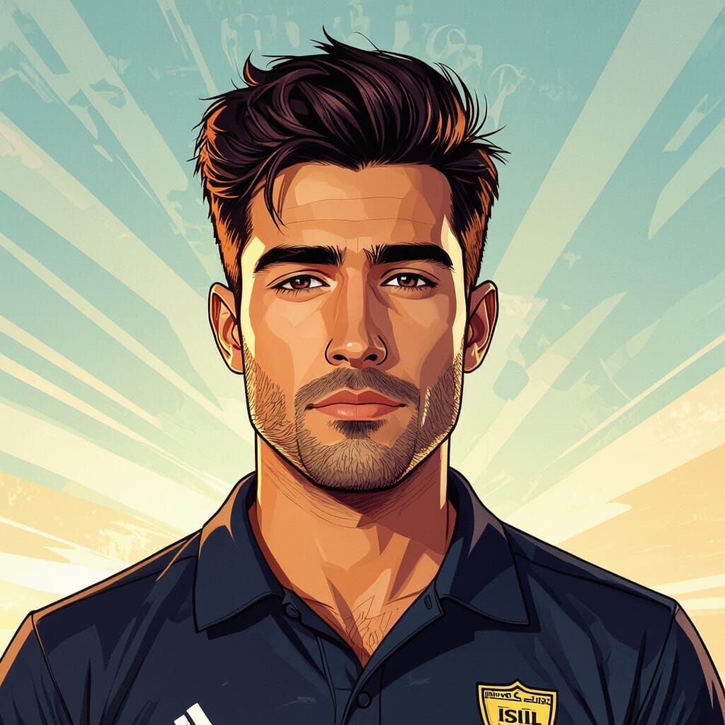 Ambitious Sports Journalist with Tanned Skin and Determined ...