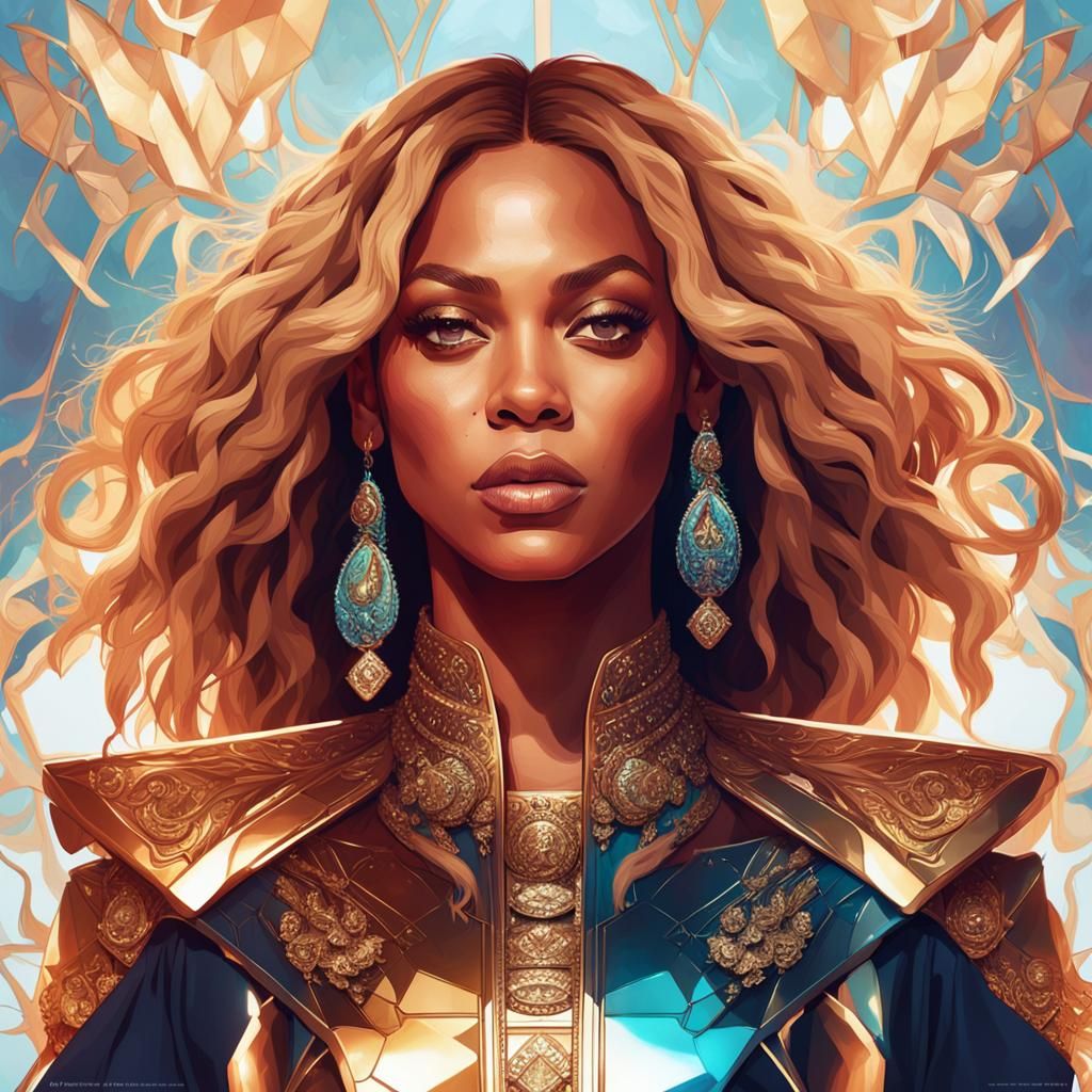 Beyoncé Portrait in Art Nouveau Style