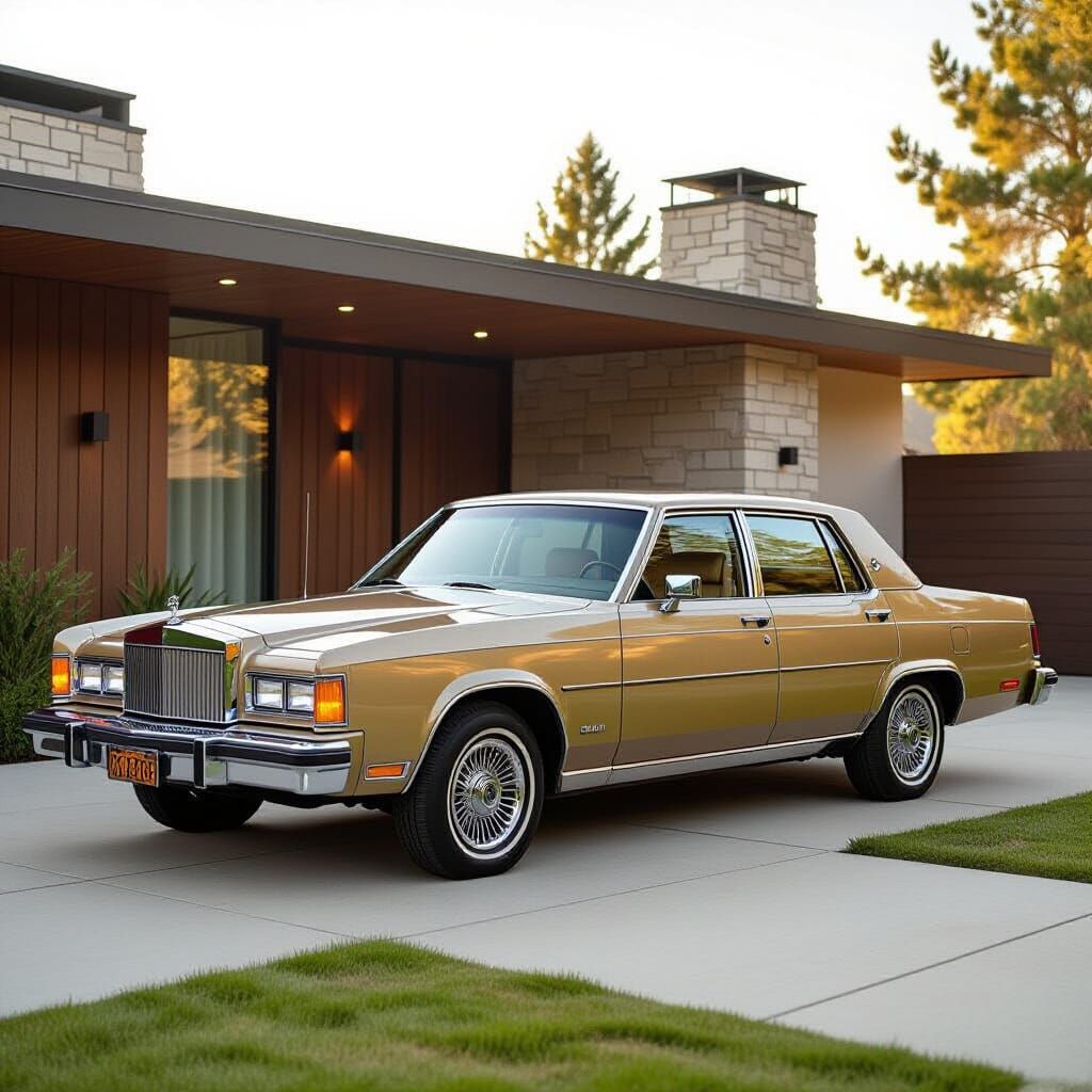1980s Sedan at Mid-Century Modern Home