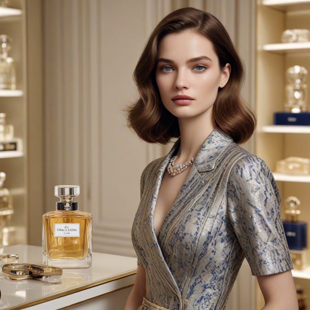 Elegant Dior Boutique Scene in Art Deco Style