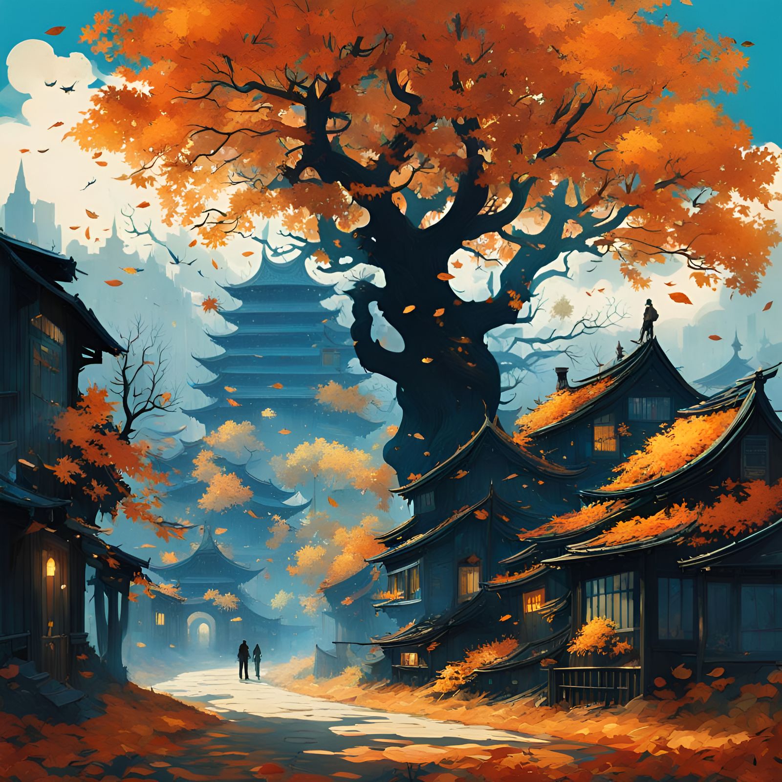 A Japanese Autumn Town