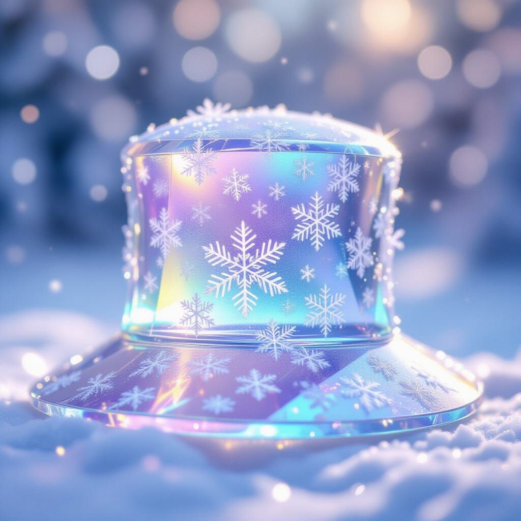 Whimsical Ice Crystal Hat with Pastel Hues
