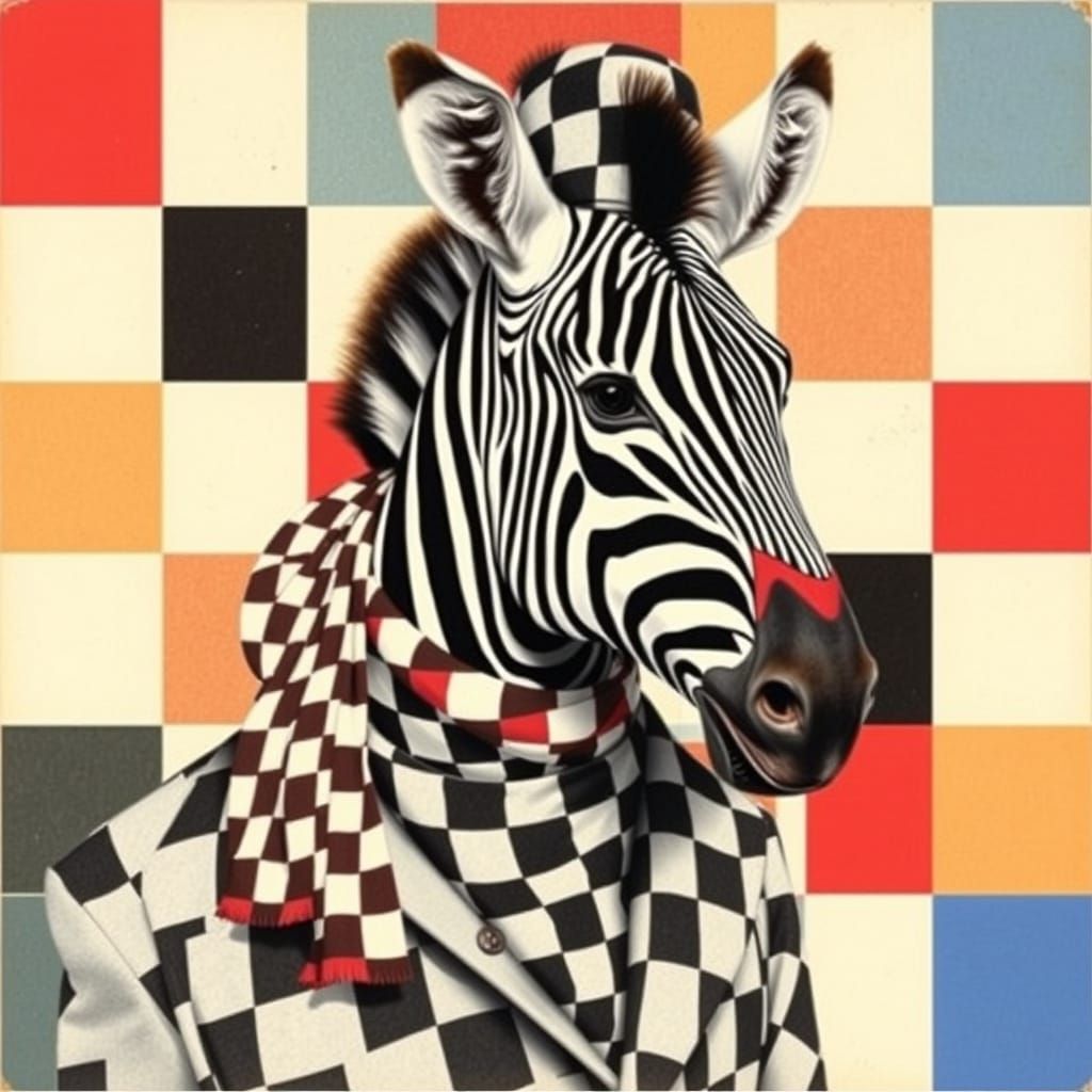 Zebra in Bold Graphic Design Suit