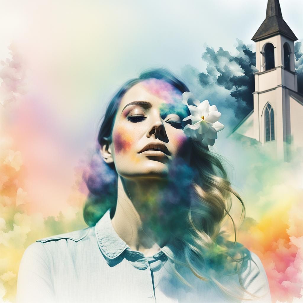 Girl's Face in Double Exposure Photography