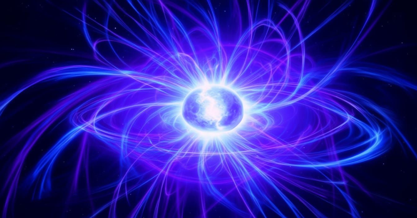 Vibrant Blue and Violet Magnetar Plasma Field