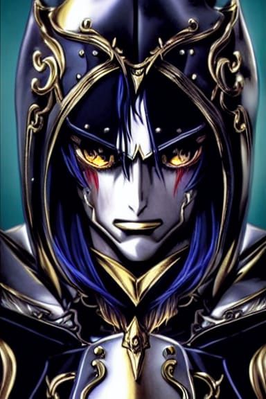 Alucard in Golden Armor: Ultrarealistic 3D Animation