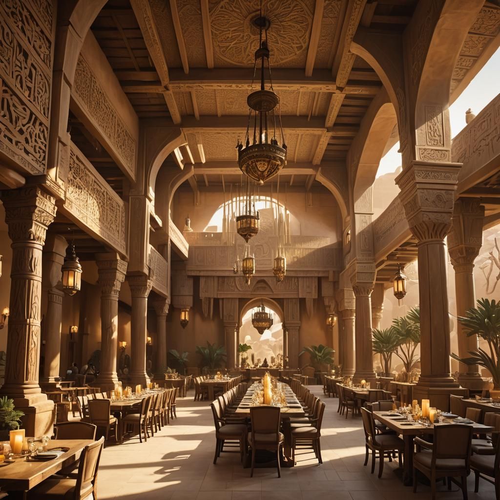 Majestic Desert Kingdom Dining Hall in Unreal Engine