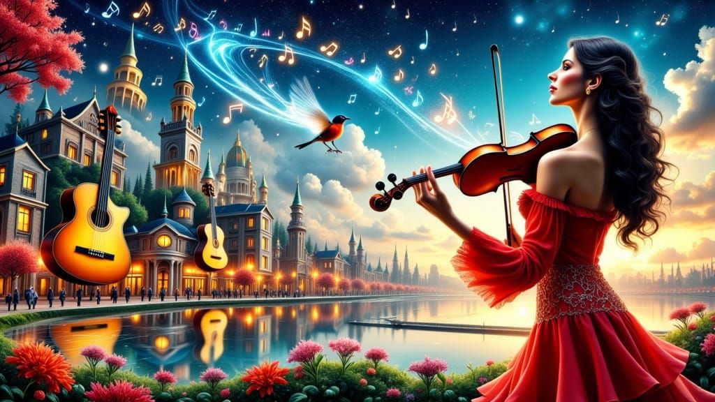 The evening begins with lively evening music.