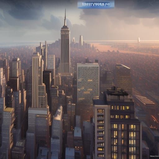 Fantastical New York City Matte Painting