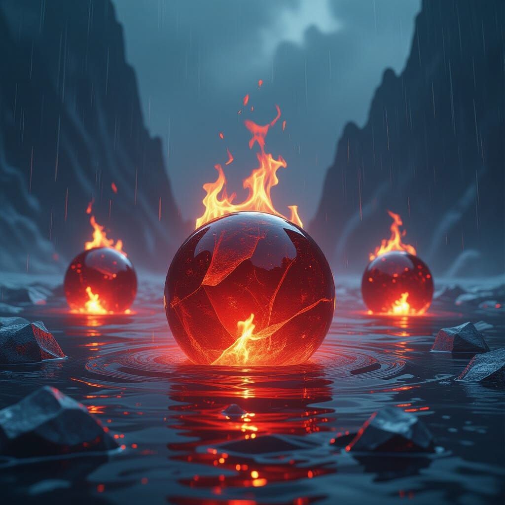 Inferno Crystals Plunge into Icy Blood Sea