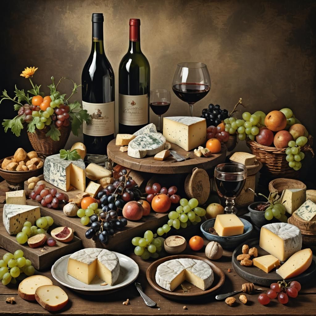 Dutch Still Life with Food in Classic Style