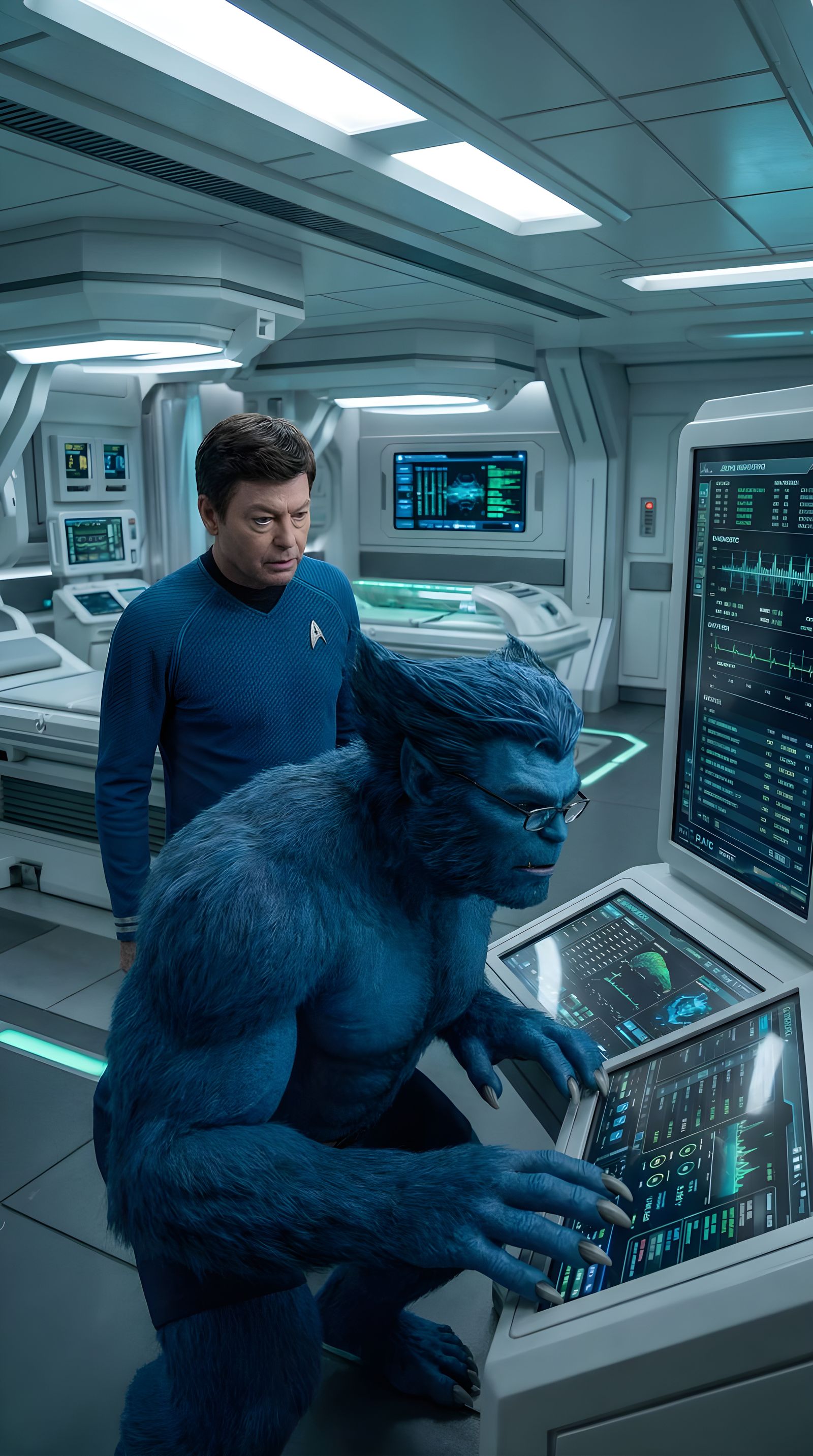 Star Trek Doctor Meets X-Men Beast in Sick Bay