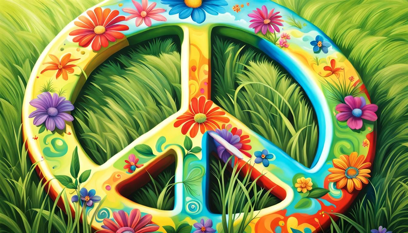 Hyperrealistic Hippie Peace Sign: Summer of Love