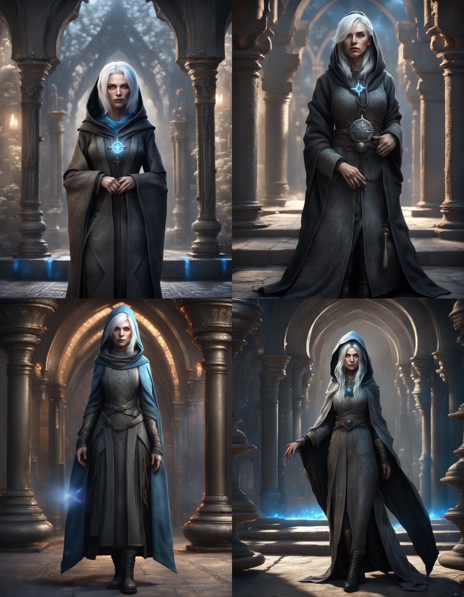 Female Kalashtar Cleric Portrait in Fantasy Art Style