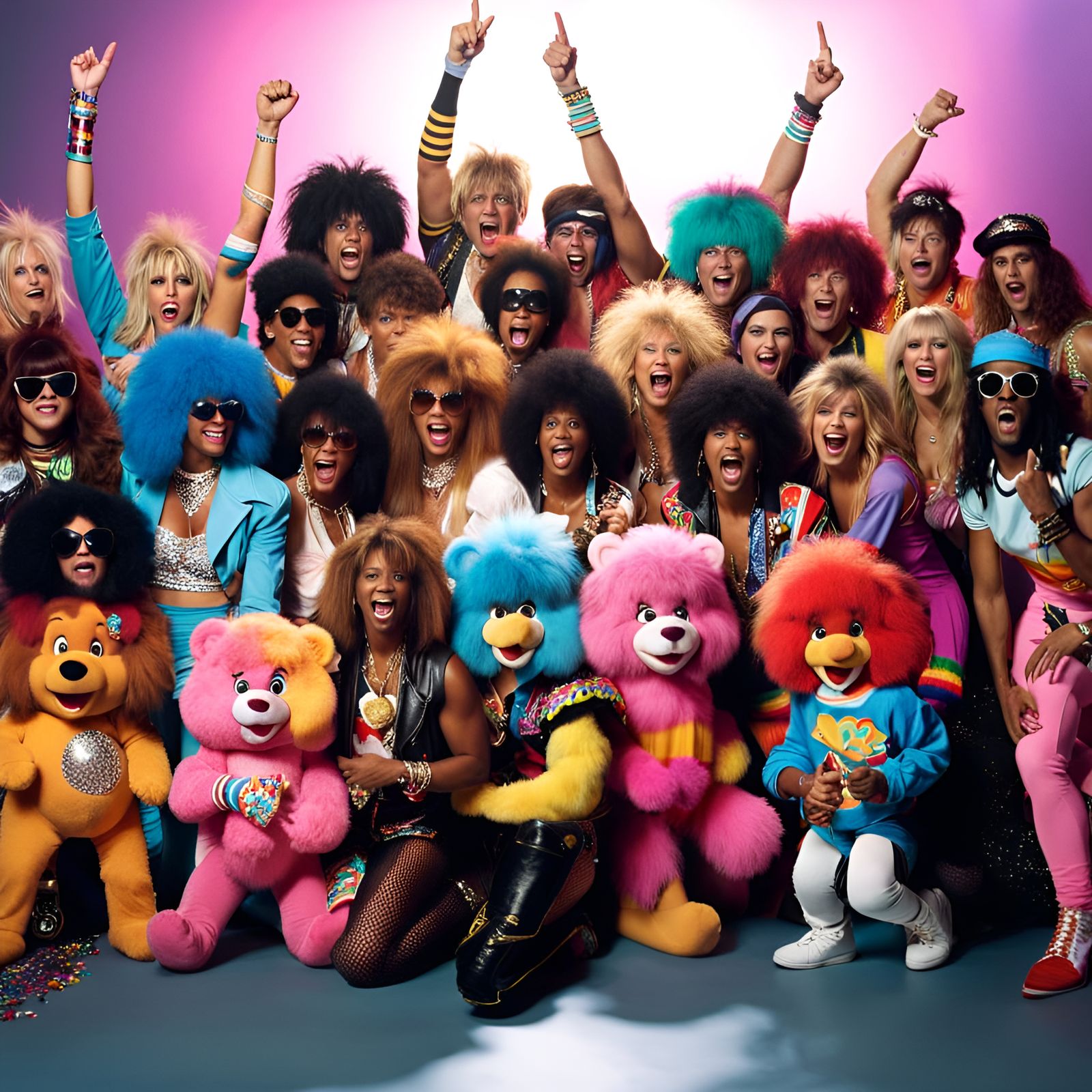 Glam Rock Crowd Celebrates 80s Culture