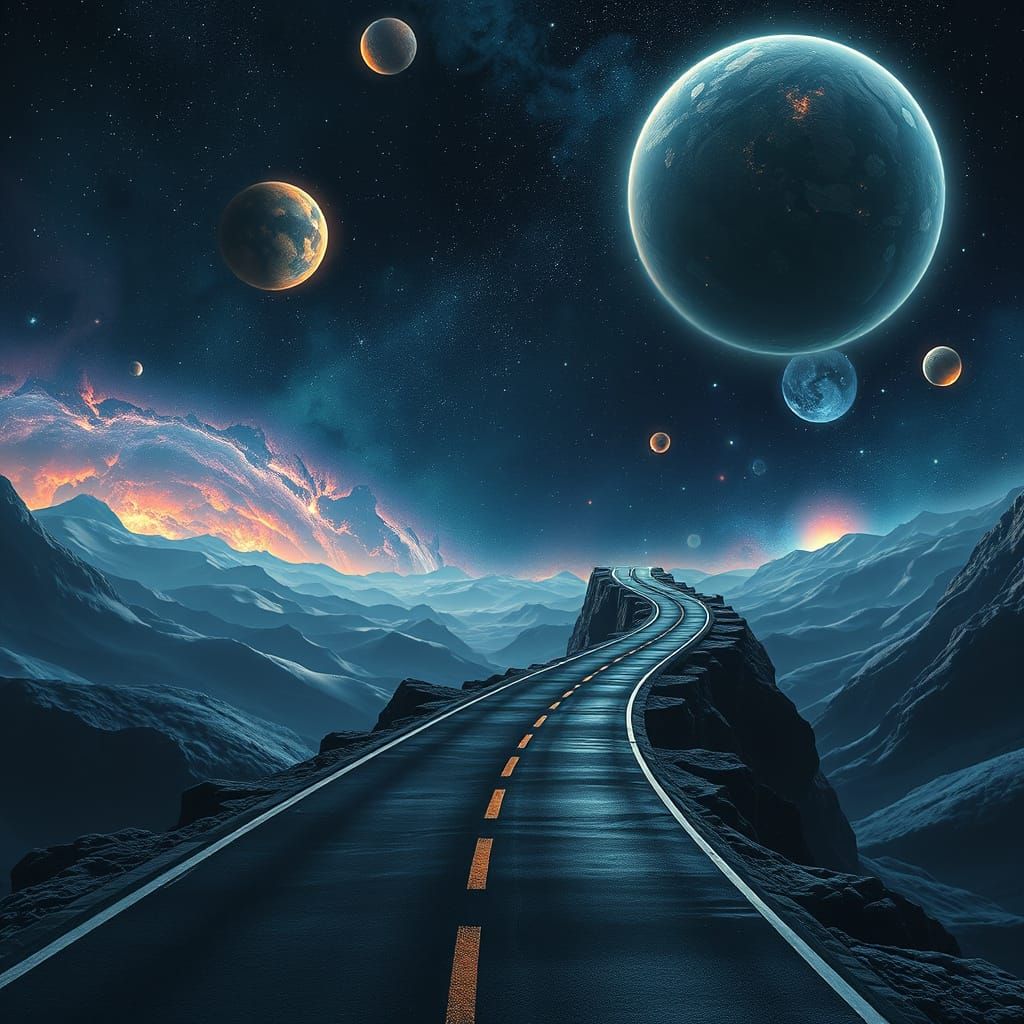 Cosmic Highway Through Starry Vastness