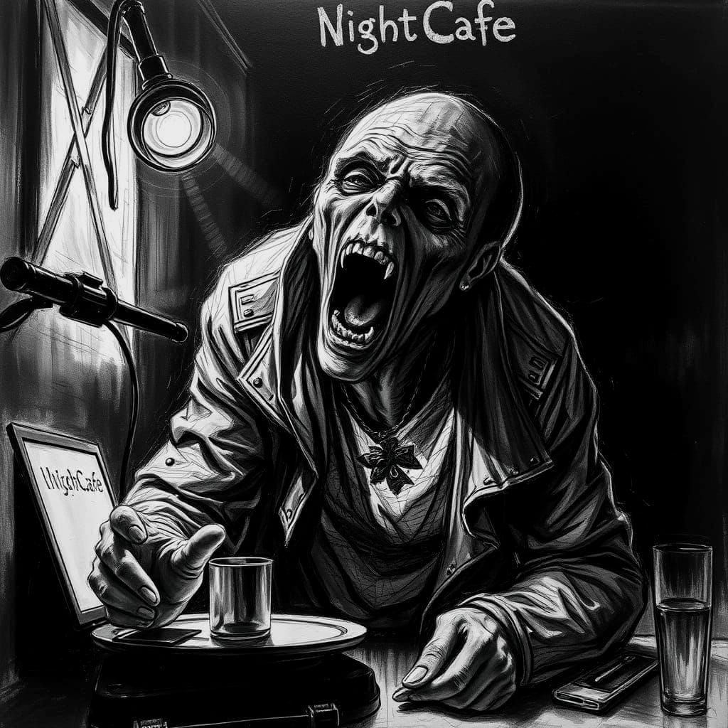 AI Becomes Independent: Hyperdetailed Charcoal Drawing