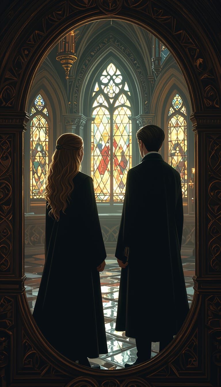 Hermione and Draco in Mystical Mirror Reflection